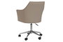 DKD Home Decor Silla PU Metal Beige con Ruedas