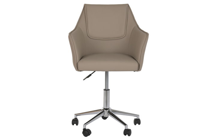 DKD Home Decor Silla PU Metal Beige con Ruedas