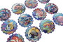 DKD Home Decor Posavasos de Dolomita con Diseño de Pez, Surtido de 12 Piezas