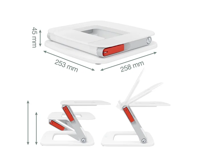 Leitz Ergo Soporte para Portátil Ajustable Blanco 64240001