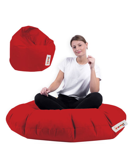 Atelier Del Sofa 100 Cushion Pouf Pouf de Jardín Redondo Poliéster Impermeable Rojo Atelier Del Sofa 100 Cushion Pouf Pouf de Jardín Redondo Poliéster Impermeable Rojo