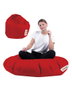 Atelier Del Sofa 100 Cushion Pouf Pouf de Jardín Redondo Poliéster Impermeable Rojo