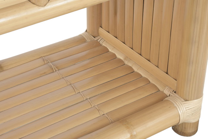 DKD Home Decor Consola Tropical Bambú y Ratán Natural 52 x 75 x 140 cm 3 Cajones