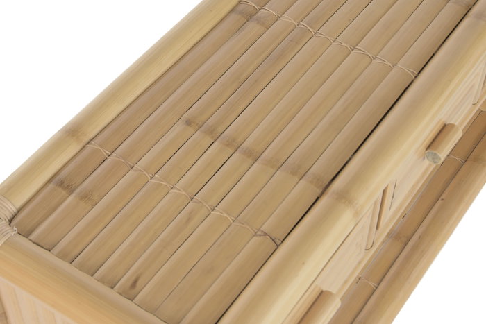 DKD Home Decor Consola Tropical Bambú y Ratán Natural 52 x 75 x 140 cm 3 Cajones