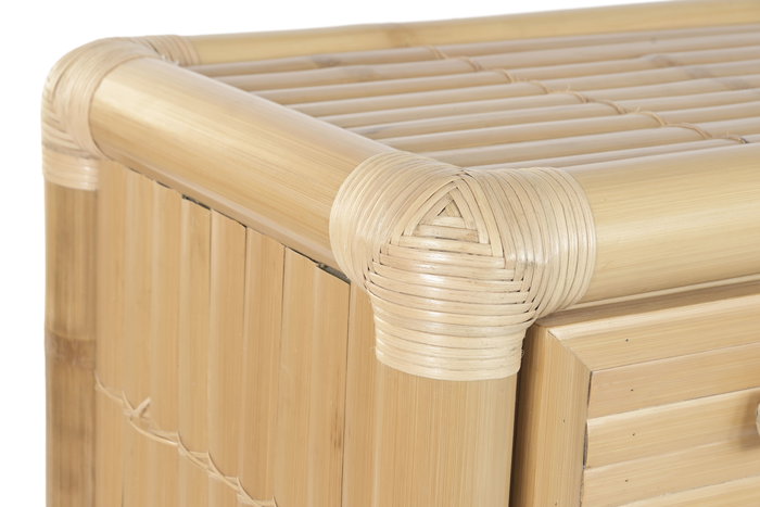 DKD Home Decor Consola Tropical Bambú y Ratán Natural 52 x 75 x 140 cm 3 Cajones