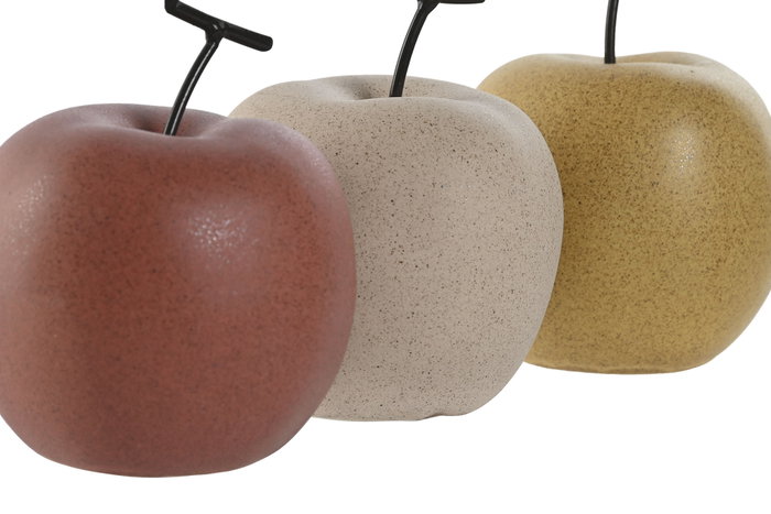 DKD Home Decor Decoración de Manzanas en Porcelana Mate, Surtido de 3 Unidades DKD Home Decor Decoración de Manzanas en Porcelana Mate, Surtido de 3 Unidades