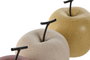 DKD Home Decor Decoración de Manzanas en Porcelana Mate, Surtido de 3 Unidades