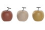 DKD Home Decor Decoración de Manzanas en Porcelana Mate, Surtido de 3 Unidades