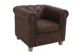 DKD Home Decor Sillón Vintage Marron Natural 80 x 70 x 80 cm