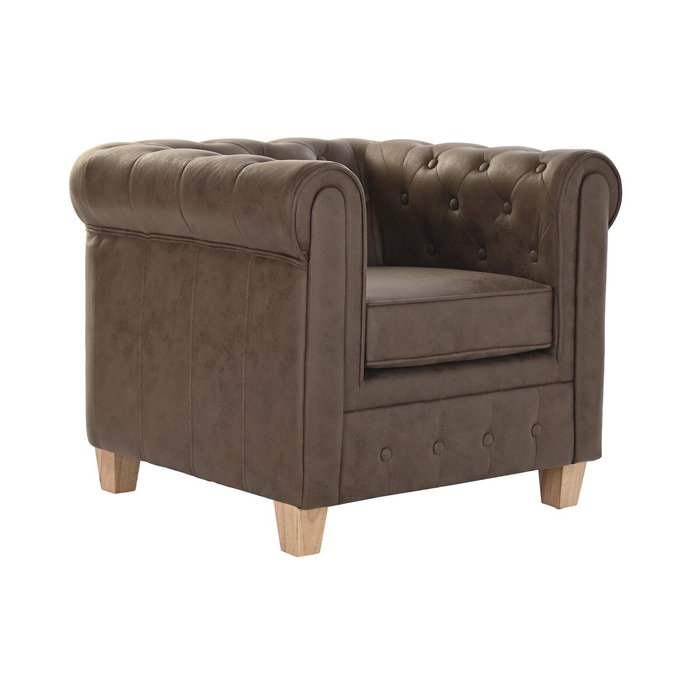DKD Home Decor Sillón de Poliéster y Madera Marrón