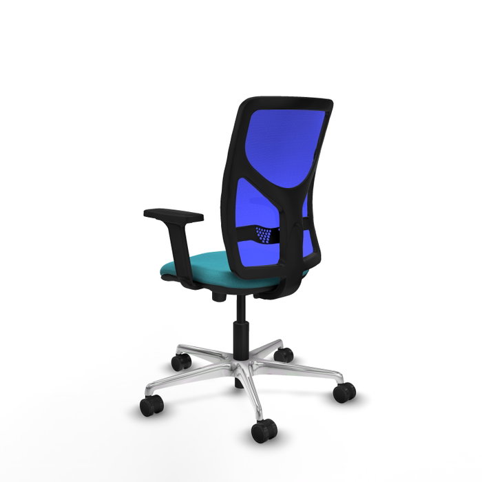 PIQUERAS Y CRESPO Silla de oficina Motilla con mecanismo Sincro/Traslack, Azul y Turquesa