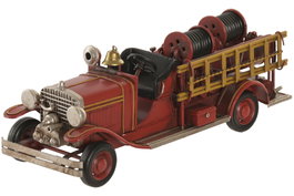 DKD Home Decor Vehículo de Decoración Metal Bomberos Rojo