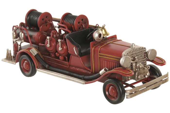 DKD Home Decor Vehículo de Decoración Metal Bomberos Rojo