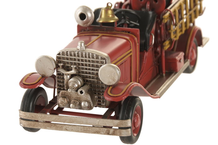 DKD Home Decor Vehículo de Decoración Metal Bomberos Rojo