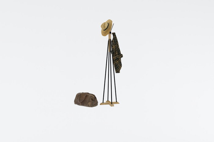 Hanah Home Perchero Moderno y Novedoso Roble y Negro 160x41 cm