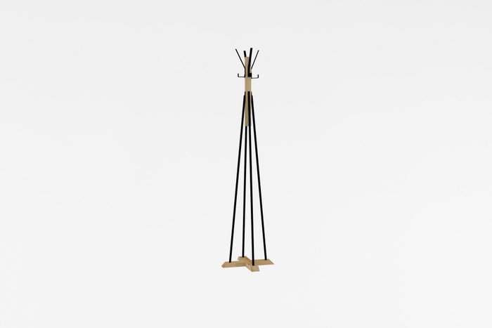 Hanah Home Perchero Moderno y Novedoso Roble y Negro 160x41 cm