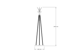 Hanah Home Perchero Moderno y Novedoso Roble y Negro 160x41 cm