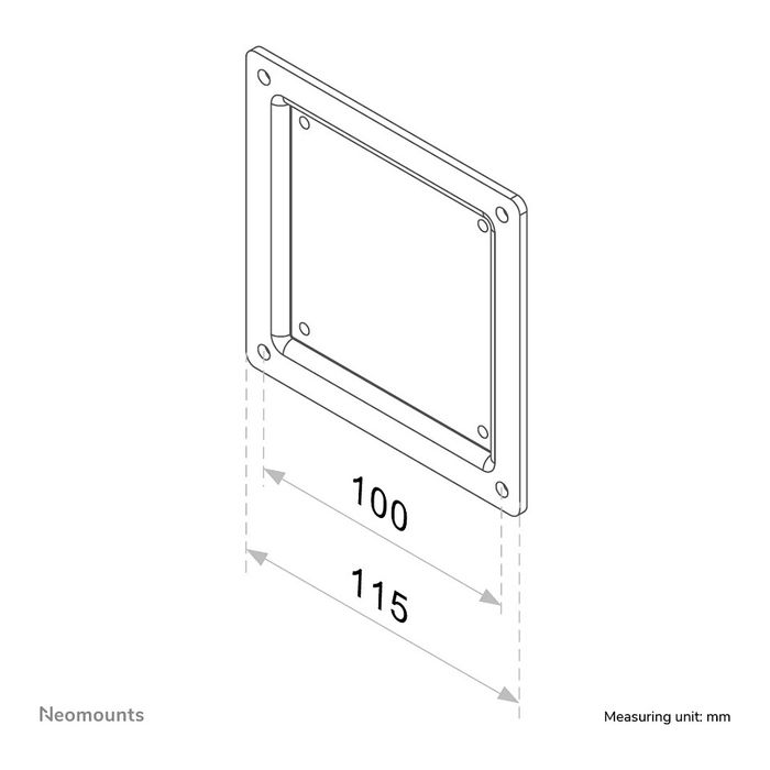 Neomounts FPMA-VESA100 Adaptador de Montaje VESA, Conversión de 75x75 mm a 100x100 mm, Soporte para Pantallas de hasta 30 Pulgadas y 25 kg