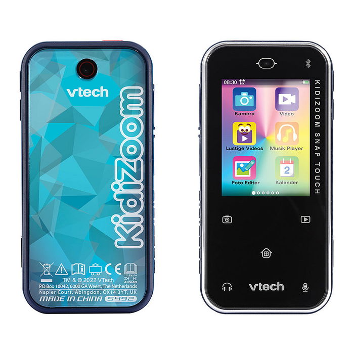 VTech Kidizoom Snap Touch - Teléfono Inteligente para Niños de 6+ Años, Color Negro, con Cámara 2 MP, Pantalla Táctil 2.4", Bluetooth, MP3 y Juegos
