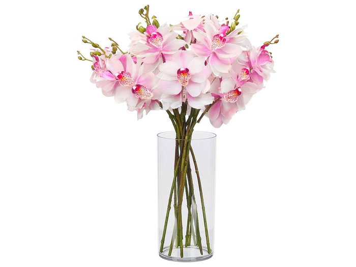 Giftdecor Jarrón Aparenza Cilíndrico de Acrílico Transparente, 15 cm de Diámetro x 30 cm de Alto (Set de 12)