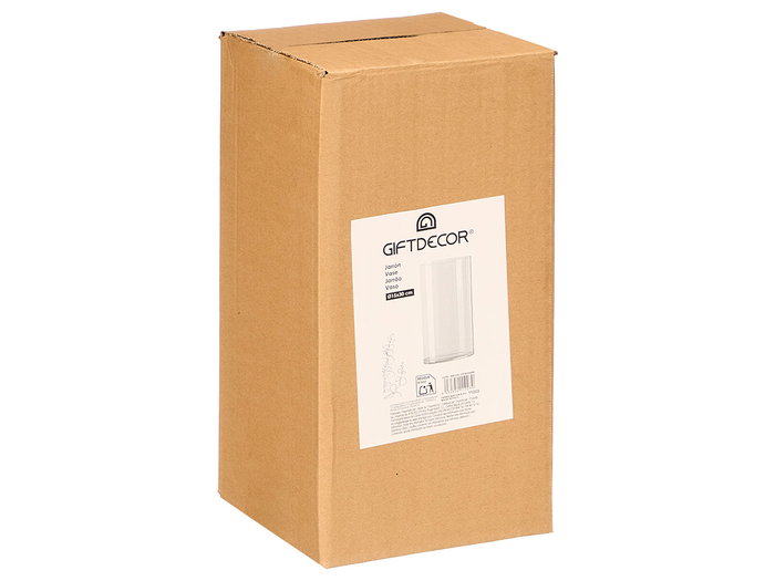 Giftdecor Jarrón Aparenza Cilíndrico de Acrílico Transparente, 15 cm de Diámetro x 30 cm de Alto (Set de 12)