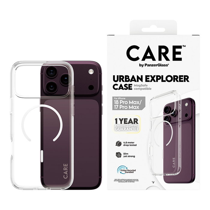 PanzerGlass Urban Explorer Case Transparente Blanco MagSafe para iPhone 17 Pro Max