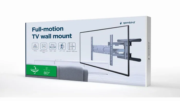 Gembird WM-80ST-01 Soporte de Pared para TV 40'' - 80'' Acero