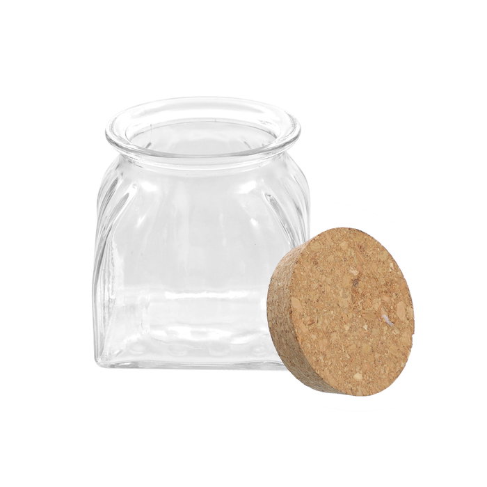 La Mediterranea Tarro de Vidrio Lineas con Tapa de Corcho 660ml (Pack de 24) SKU B178C33F8H
