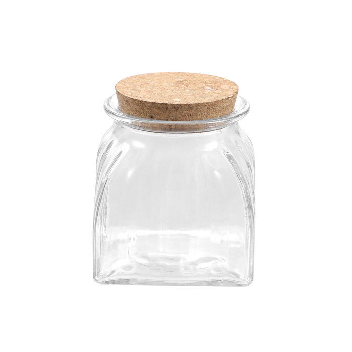 La Mediterranea Tarro de Vidrio Lineas con Tapa de Corcho 660ml (Pack de 24) SKU B178C33F8H