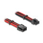 DeLOCK Cable de alimentación interno 8 pines a PCI-E 6+2 pin, 30 cm, Rojo-Negro