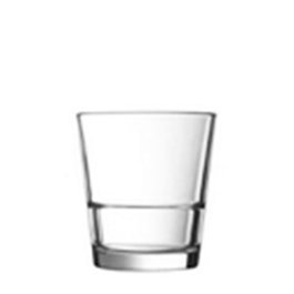 VICRILA Vaso Rocky 28 cl (0.28 L) Vidrio Tensionado - Borde Grueso - Alto 8.6 cm (86 mm) Diámetro 8.3 cm (83 mm) (Set de 12)