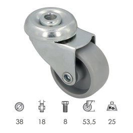 WOLFPACK LINEA PROFESIONAL Rueda Doméstica Ø 38 mm con Agujero Pasante Ø 8 mm