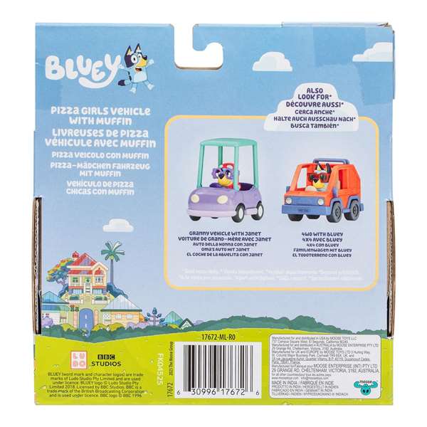 Moose - Vehículo Básicos Bluey con Figuras Articuladas - Modelos Surtidos - Juguete para +3 años