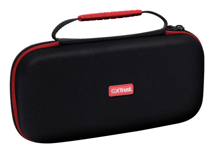 Trust GXT 1248 Funda Protectora Rígida para Nintendo Switch, Switch OLED y Switch Lite, Color Negro - Estuche con Espacio para Consola, Mandos, Cargador y 10 Juegos