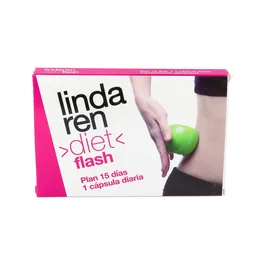 Lindaren Diet Flash - 15 Cápsulas - Suplemento Quemagrasas con Garcinia Cambogia, L-Carnitina, Cafeína y Cromo