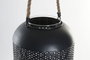 DKD Home Decor Portavelas Loft Negro Marron Metal Cuerda Cristal 22 x 63 x 22 cm