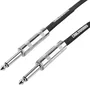 CABLEWORKS Cable de Instrumento para Guitarra/Bajo Jack Mono a Jack Mono Recto 1.5m 1.5 Metros Negro - Cobre Libre de Oxígeno, Funda PVC