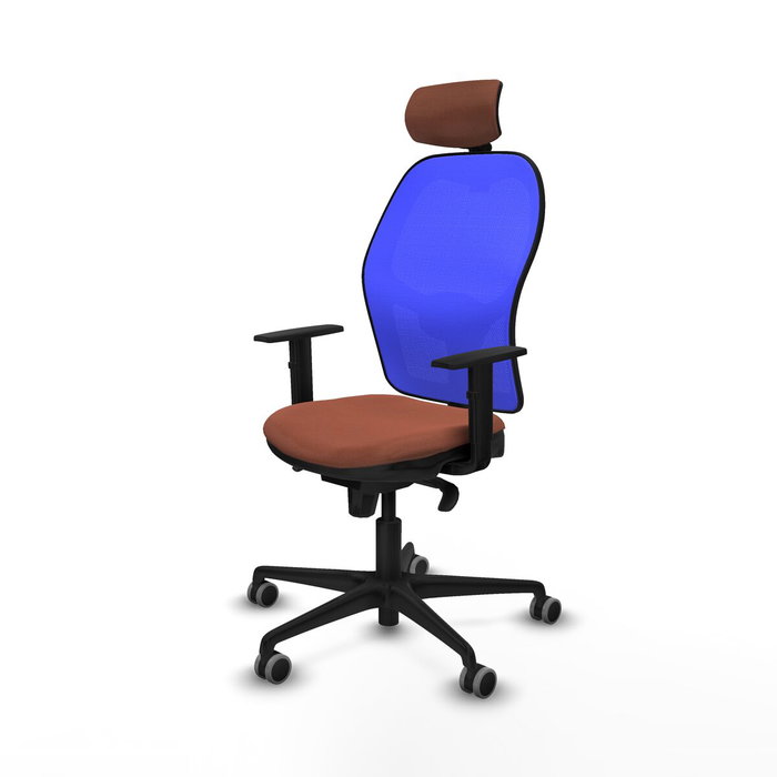 PIQUERAS Y CRESPO Silla de oficina Jorquera con mecanismo Sincro, Tela Marrón y Malla Azul PIQUERAS Y CRESPO Silla de oficina Jorquera con mecanismo Sincro, Tela Marrón y Malla Azul