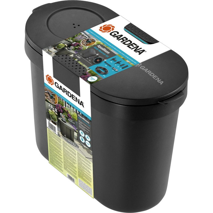 GARDENA AquaBloom Set con depósito de agua y manguera de 20 m, Negro GARDENA AquaBloom Set con depósito de agua y manguera de 20 m, Negro