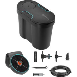GARDENA AquaBloom Set con depósito de agua y manguera de 20 m, Negro