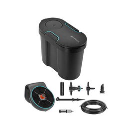 GARDENA AquaBloom Set con depósito de agua, sistema de riego por goteo, manguera 20 m, color negro
