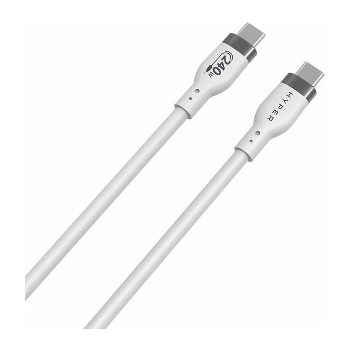 HYPER Cable USB-C a USB-C HJ4002WHGL 2m Blanco HYPER Cable USB-C a USB-C HJ4002WHGL 2m Blanco