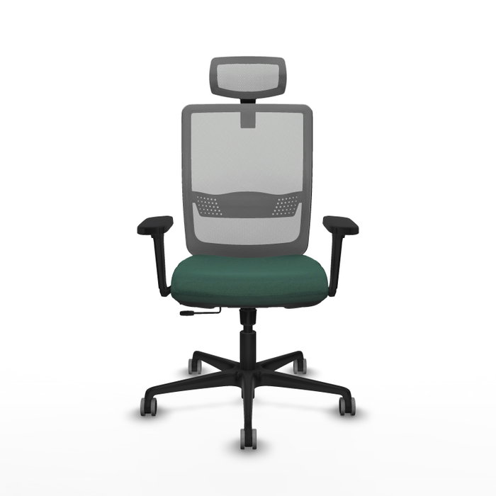 PIQUERAS Y CRESPO Silla de oficina Haches con mecanismo Sincro/Traslack, Verde botella y Gris