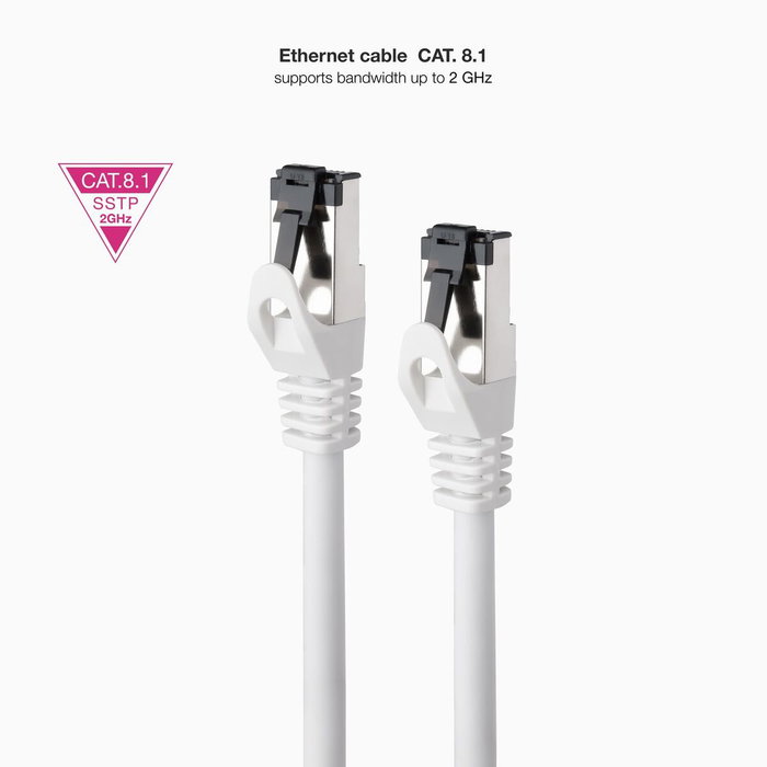Nanocable Cable de Red Cat.8.1 SSTP AWG26 2m Blanco