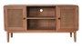 DKD Home Decor Mesita de Noche de Paulownia y Ratán con 2 Cajones Marrón Claro