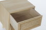 DKD Home Decor Mesita de Noche de Paulownia y Ratán con 2 Cajones Marrón Claro