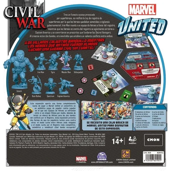 Asmodee Marvel United: Civil War Expansión de Juego de Mesa