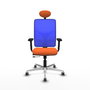 PIQUERAS Y CRESPO Silla de oficina Motilla Naranja y Azul