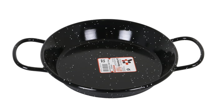 La Estrella Paellera Valenciana Jaspeada 22 cm para 1 Ración con medidas 30.5x22x3 cm (8 Unidades)