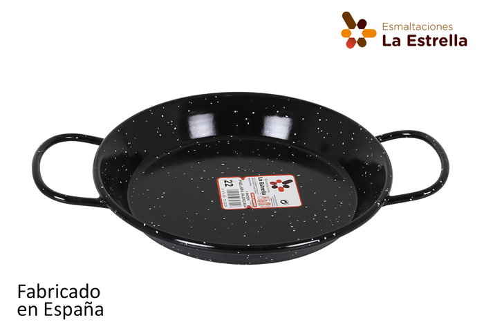 La Estrella Paellera Valenciana Jaspeada 22 cm para 1 Ración con medidas 30.5x22x3 cm (8 Unidades) La Estrella Paellera Valenciana Jaspeada 22 cm para 1 Ración con medidas 30.5x22x3 cm (8 Unidades)